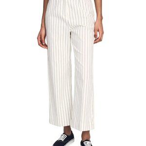 NWT Derek Lam 10 Crosby Jerry Pants Wide Leg Cropped white blue stripes Sz 4